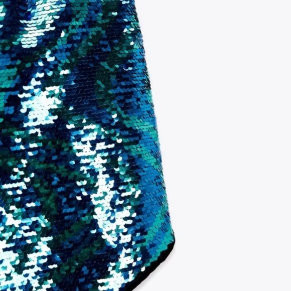 ZARA SHORT SEQUIN SKIRT - Picture 6 of 7